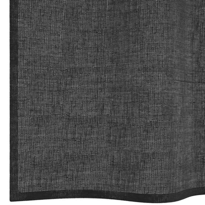 Voile Curtains with Grommets 2 pcs Black 140x245 cm