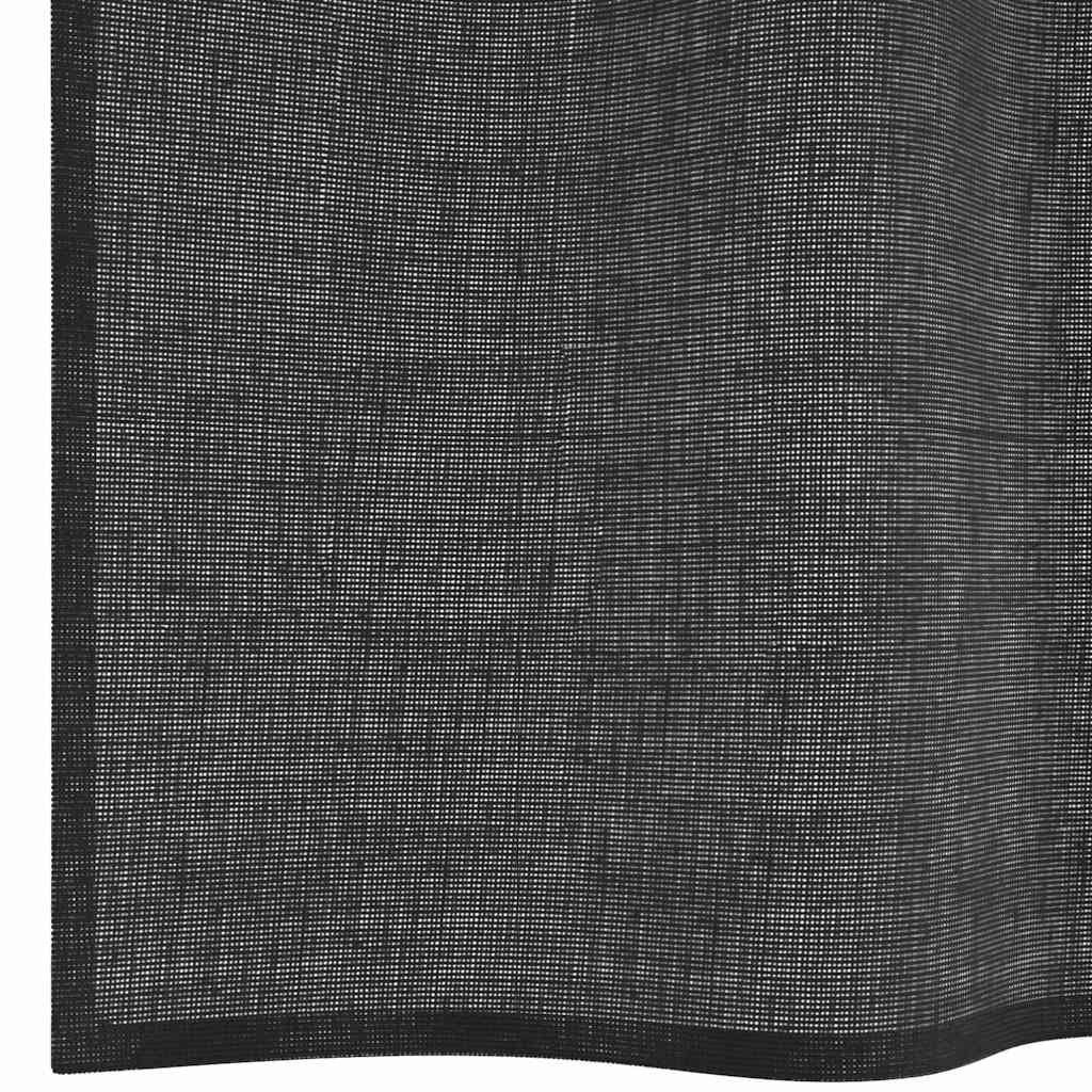 Voile Curtains with Grommets 2 pcs Black 140x260 cm