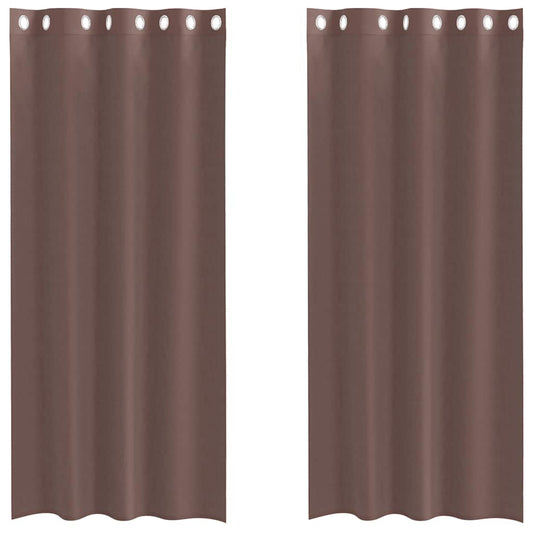 Voile Curtains with Grommets 2 pcs Brown 140x225 cm