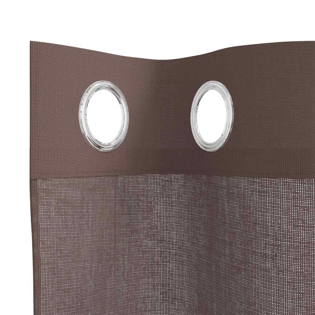 Voile Curtains with Grommets 2 pcs Brown 140x260 cm