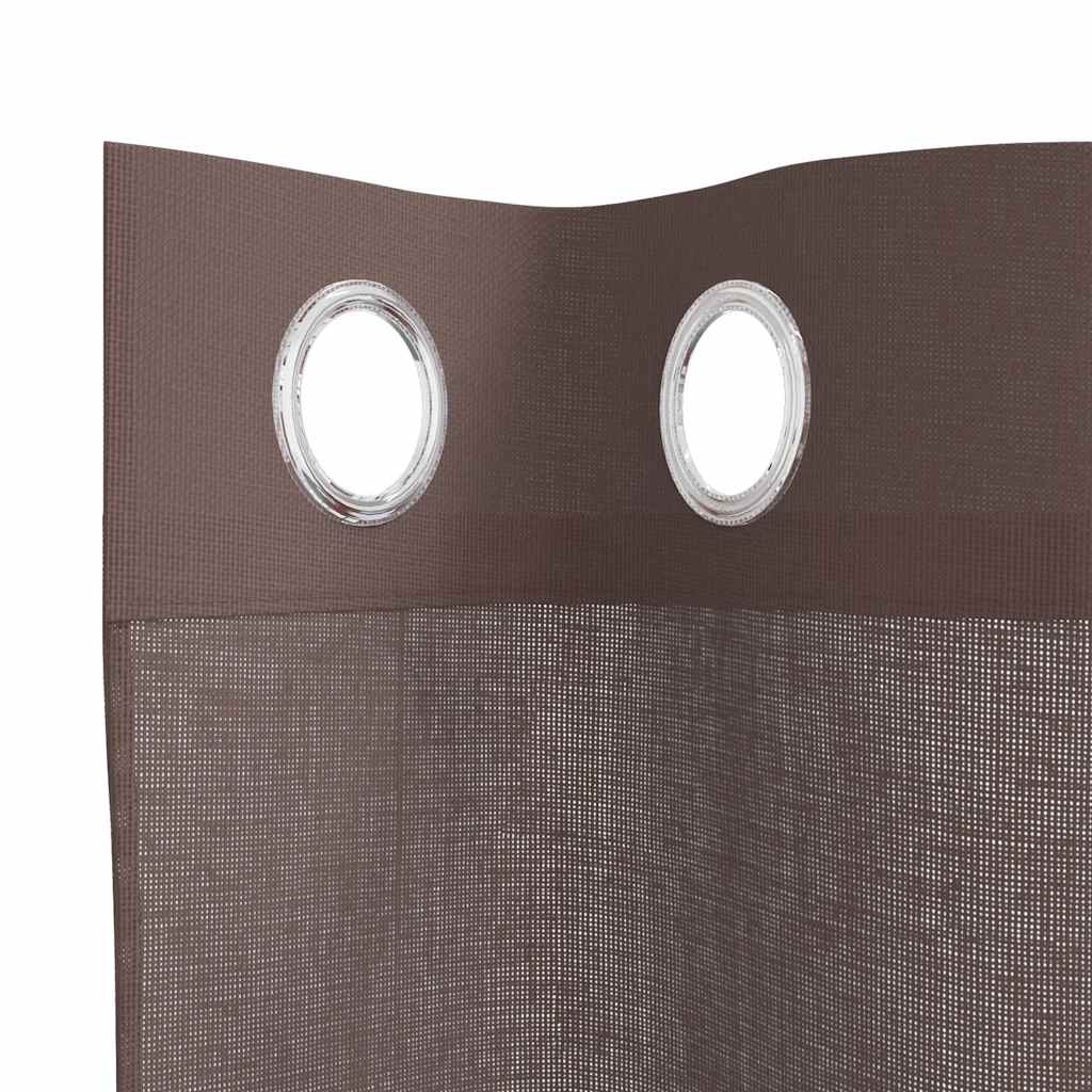 Voile Curtains with Grommets 2 pcs Brown 140x300 cm