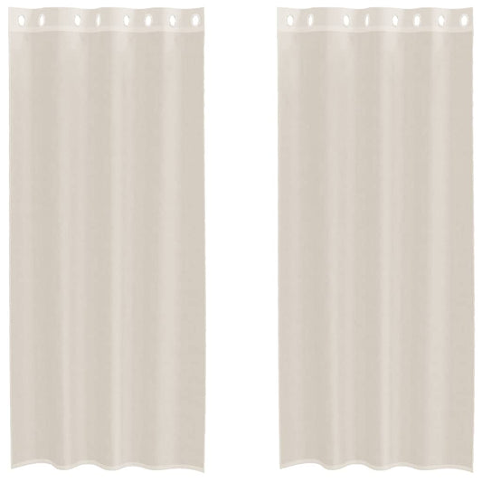 Voile Curtains with Grommets 2 pcs Cream 140x245 cm