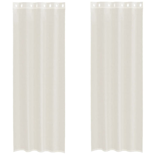 Voile Curtains with Grommets 2 pcs Cream 140x300 cm