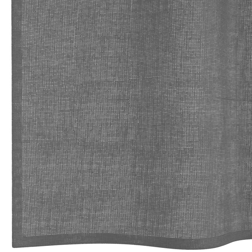 Voile Curtains with Grommets 2 pcs Dark Grey 140x175 cm