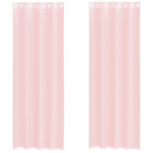 Voile Curtains with Grommets 2 pcs Light Pink 140x300 cm