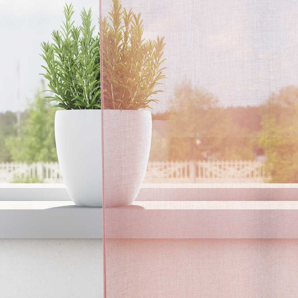 Voile Curtains with Grommets 2 pcs Light Pink 140x300 cm