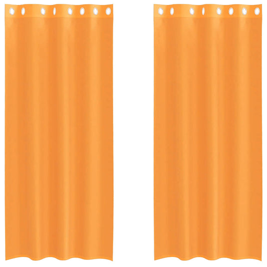 Voile Curtains with Grommets 2 pcs Orange 140x225 cm