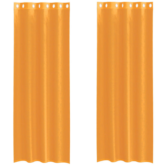 Voile Curtains with Grommets 2 pcs Orange 140x260 cm