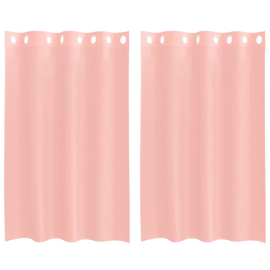 Voile Curtains with Grommets 2 pcs Pink 140x175 cm