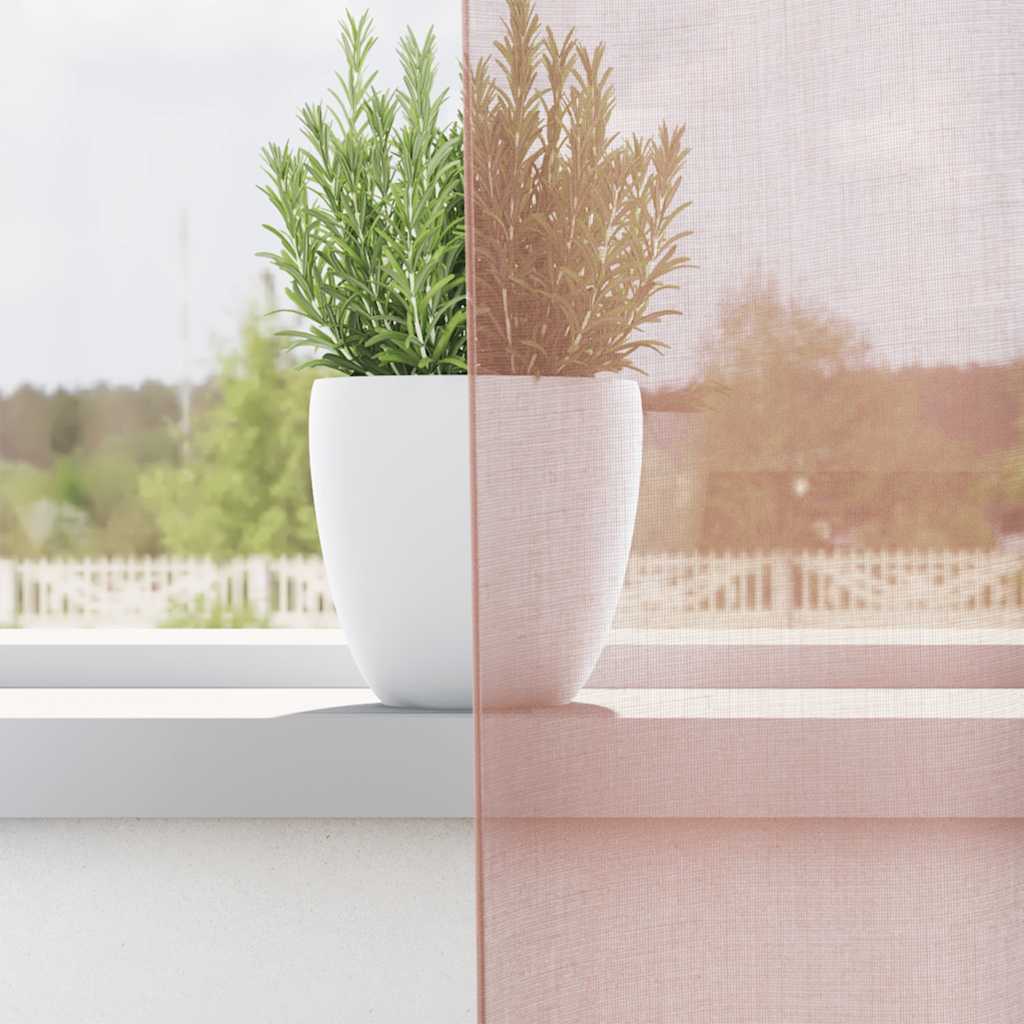 Voile Curtains with Grommets 2 pcs Pink 140x260 cm