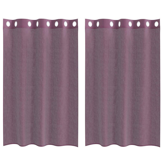 Voile Curtains with Grommets 2 pcs Purple 140x175 cm