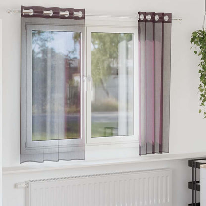 Voile Curtains with Grommets 2 pcs Purple 140x175 cm
