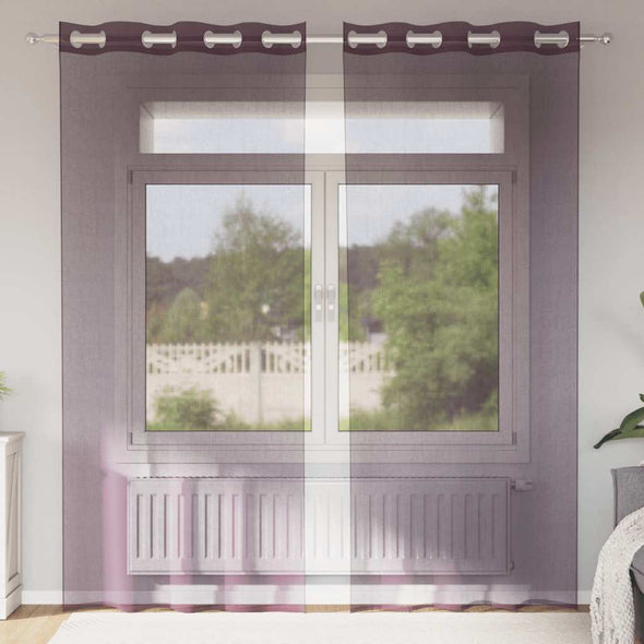 Voile Curtains with Grommets 2 pcs Purple 140x225 cm