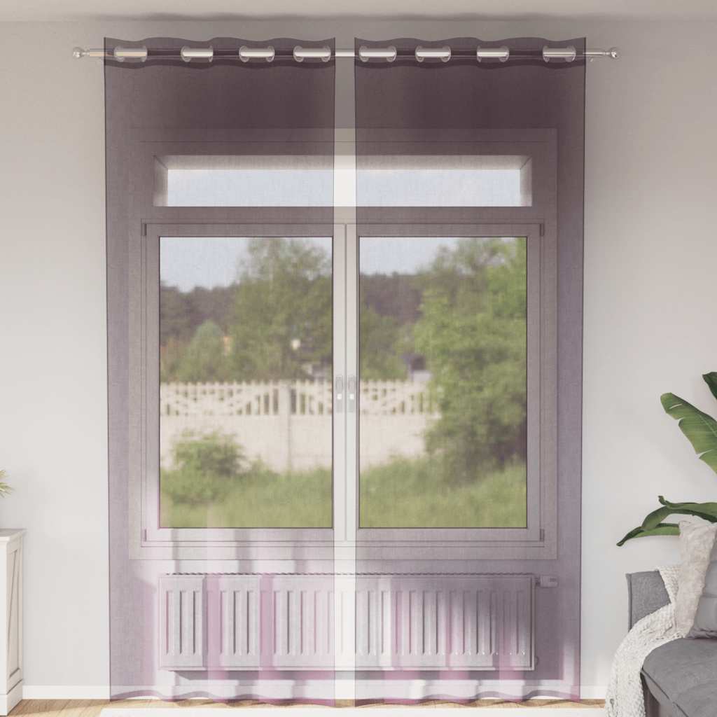 Voile Curtains with Grommets 2 pcs Purple 140x300 cm
