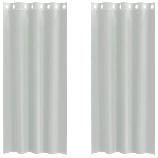 Voile Curtains with Grommets 2 pcs Light Grey 140x225 cm
