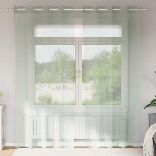 Voile Curtains with Grommets 2 pcs Light Grey 140x225 cm
