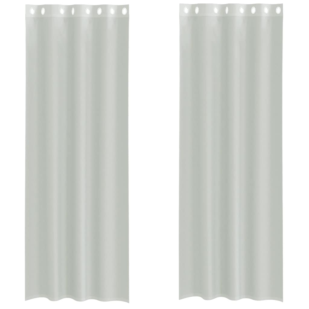 Voile Curtains with Grommets 2 pcs Light Grey 140x260 cm
