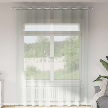 Voile Curtains with Grommets 2 pcs Light Grey 140x260 cm