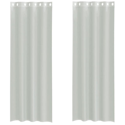 Voile Curtains with Grommets 2 pcs Light Grey 140x300 cm