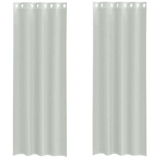 Voile Curtains with Grommets 2 pcs Light Grey 140x300 cm