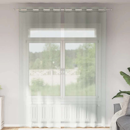 Voile Curtains with Grommets 2 pcs Light Grey 140x300 cm