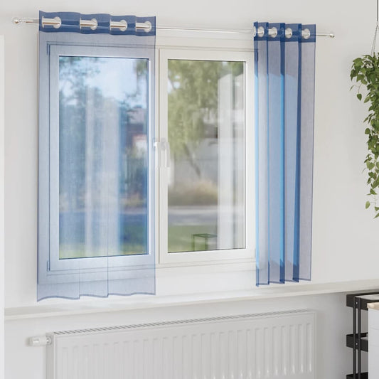Voile Curtains with Grommets 2 pcs Royal Blue