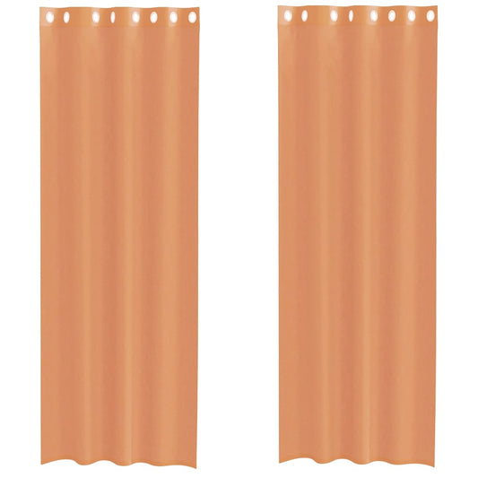 Voile Curtains with Grommets 2 pcs Terracotta