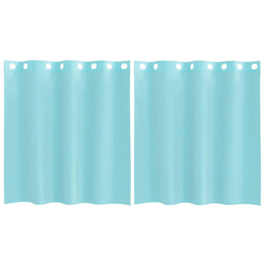 Voile Curtains with Grommets 2 pcs Turquoise