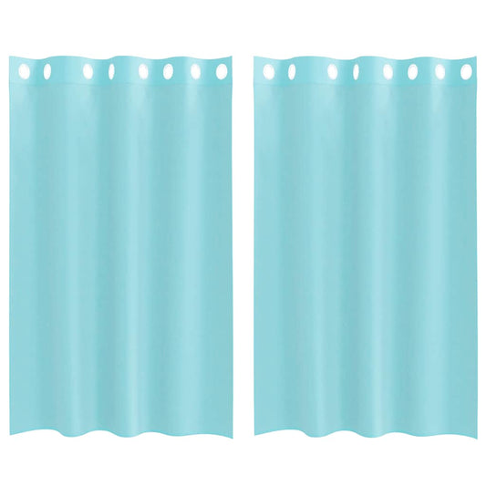 Voile Curtains with Grommets 2 pcs Turquoise