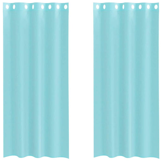 Voile Curtains with Grommets 2 pcs Turquoise