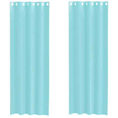 Voile Curtains with Grommets 2 pcs Turquoise