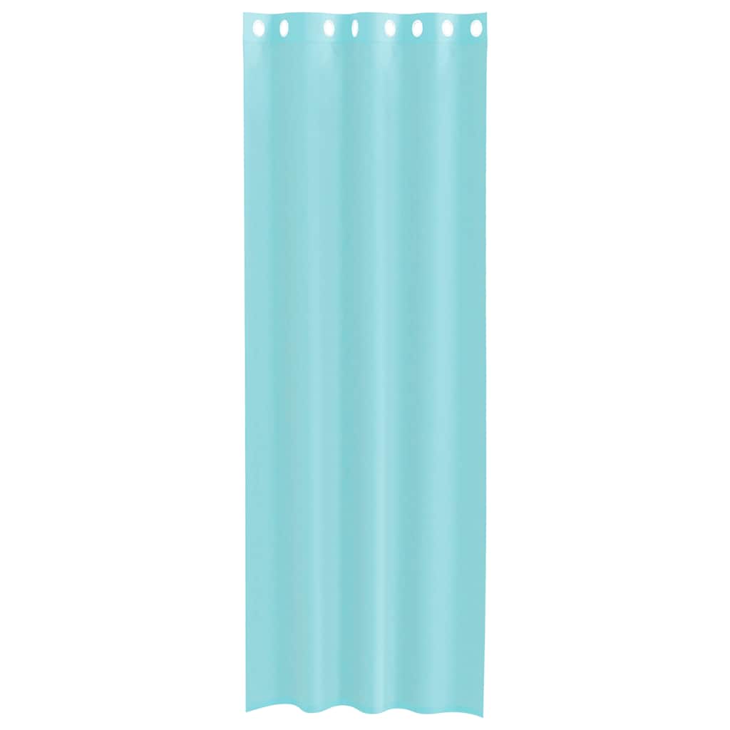 Voile Curtains with Grommets 2 pcs Turquoise