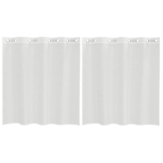 Voile Curtains with Grommets 2 pcs White