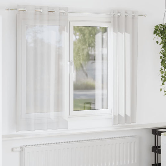 Voile Curtains with Grommets 2 pcs White