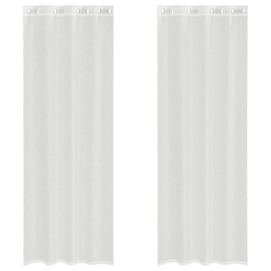 Voile Curtains with Grommets 2 pcs White