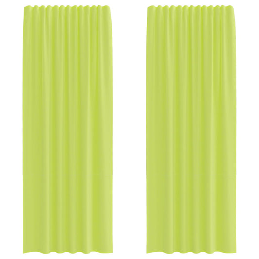 Voile Curtains with Rod Pockets 2 pcs Apple Green