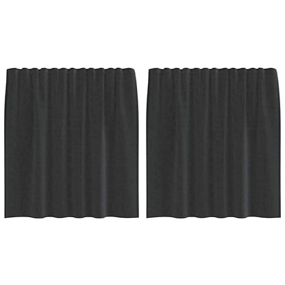 Voile Curtains with Rod Pockets 2 pcs Black
