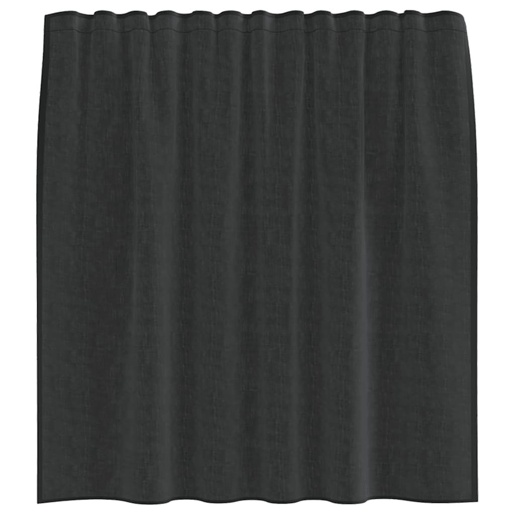 Voile Curtains with Rod Pockets 2 pcs Black