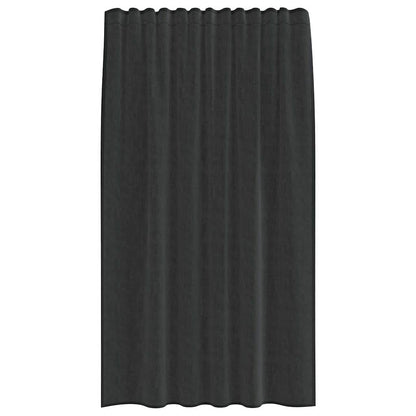 Voile Curtains with Rod Pockets 2 pcs Black