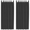 Voile Curtains with Rod Pockets 2 pcs Black