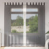 Voile Curtains with Rod Pockets 2 pcs Black