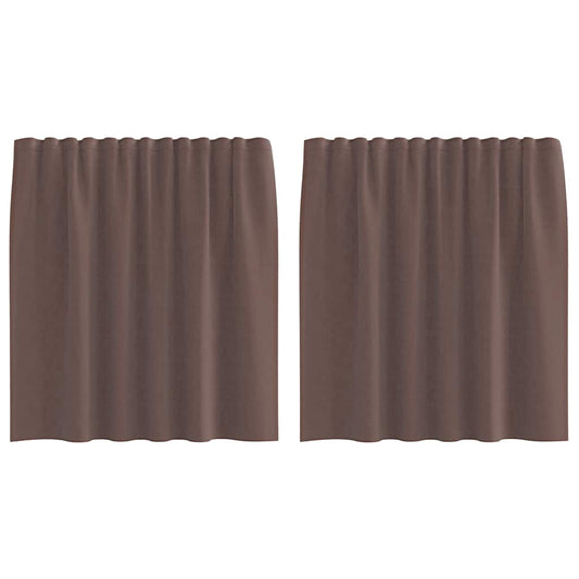 Voile Curtains with Rod Pockets 2 pcs Brown