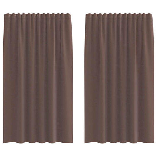 Voile Curtains with Rod Pockets 2 pcs Brown