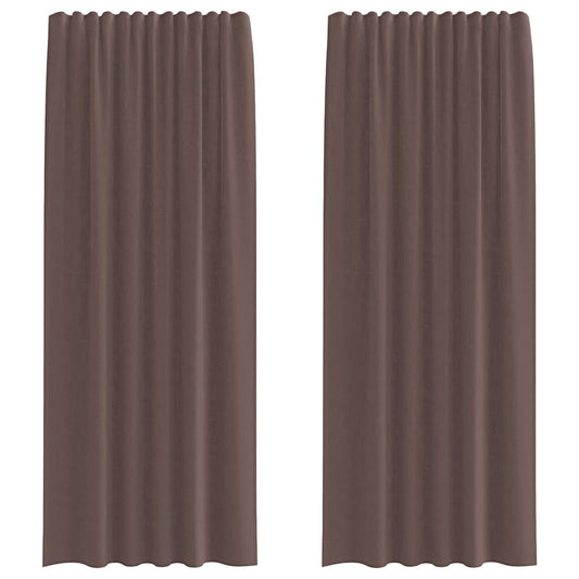 Voile Curtains with Rod Pockets 2 pcs Brown