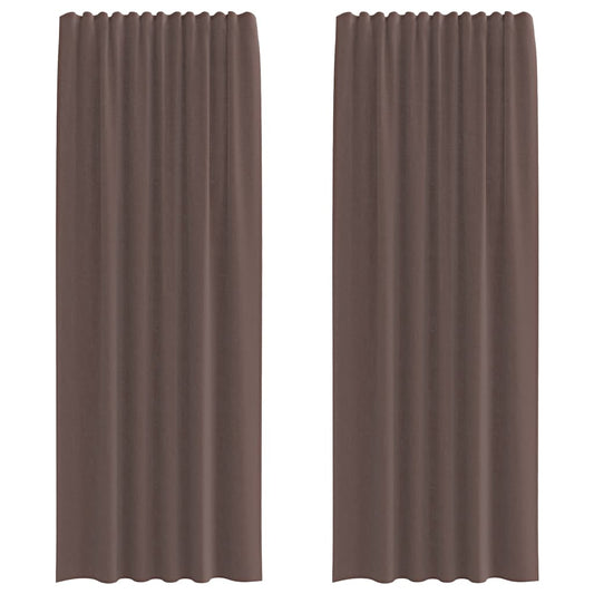 Voile Curtains with Rod Pockets 2 pcs Brown