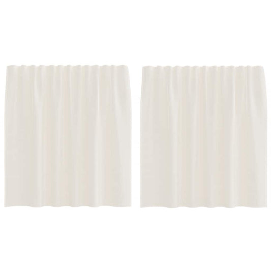Voile Curtains with Rod Pockets 2 pcs Cream