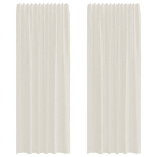 Voile Curtains with Rod Pockets 2 pcs Cream