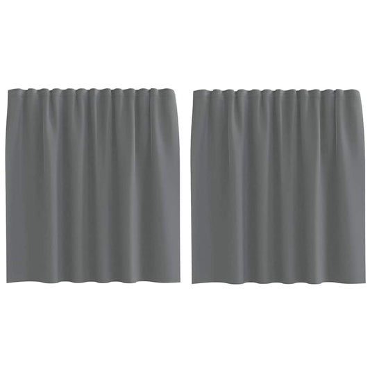 Voile Curtains with Rod Pockets 2 pcs Dark Grey