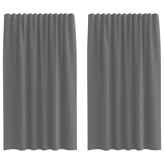 Voile Curtains with Rod Pockets 2 pcs Dark Grey