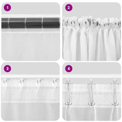 Voile Curtains with Rod Pockets 2 pcs Orange
